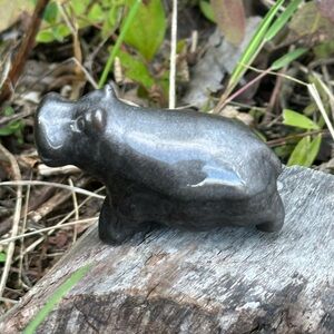 Silver Sheen Obsidian Hippo 🥺